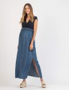 Vestido Largo Premamá y Lactancia Denim