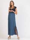 Vestido Largo Premamá y Lactancia Denim