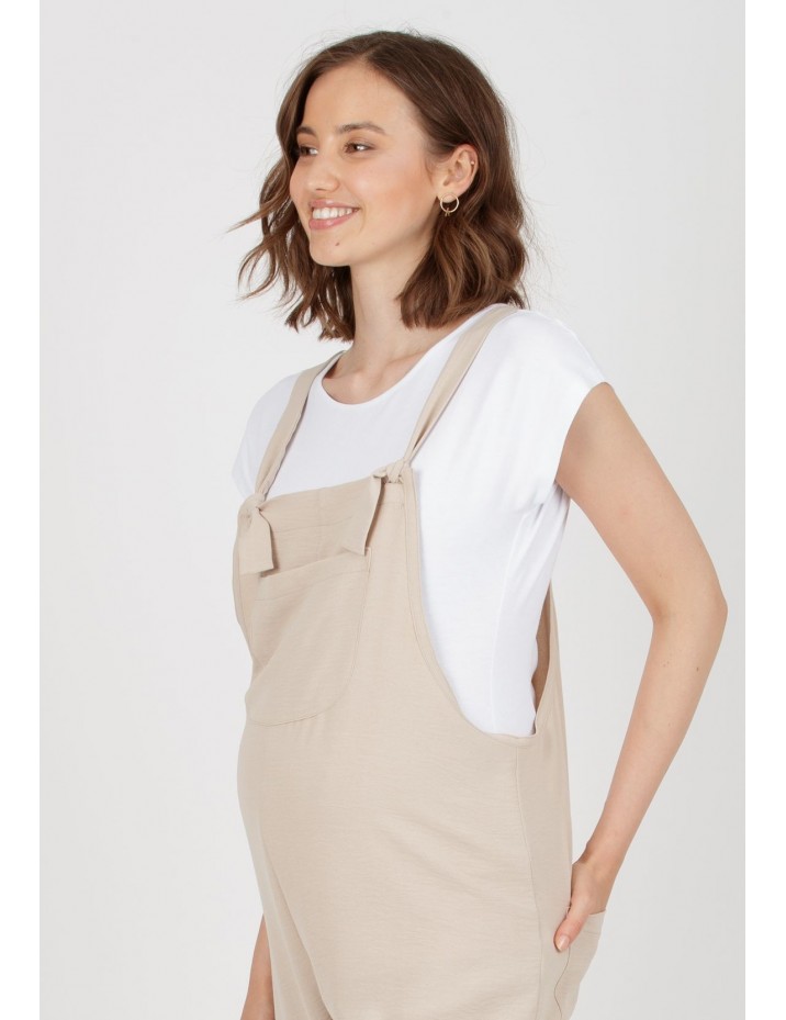 Peto Premamá Beige y Lactancia Felpa