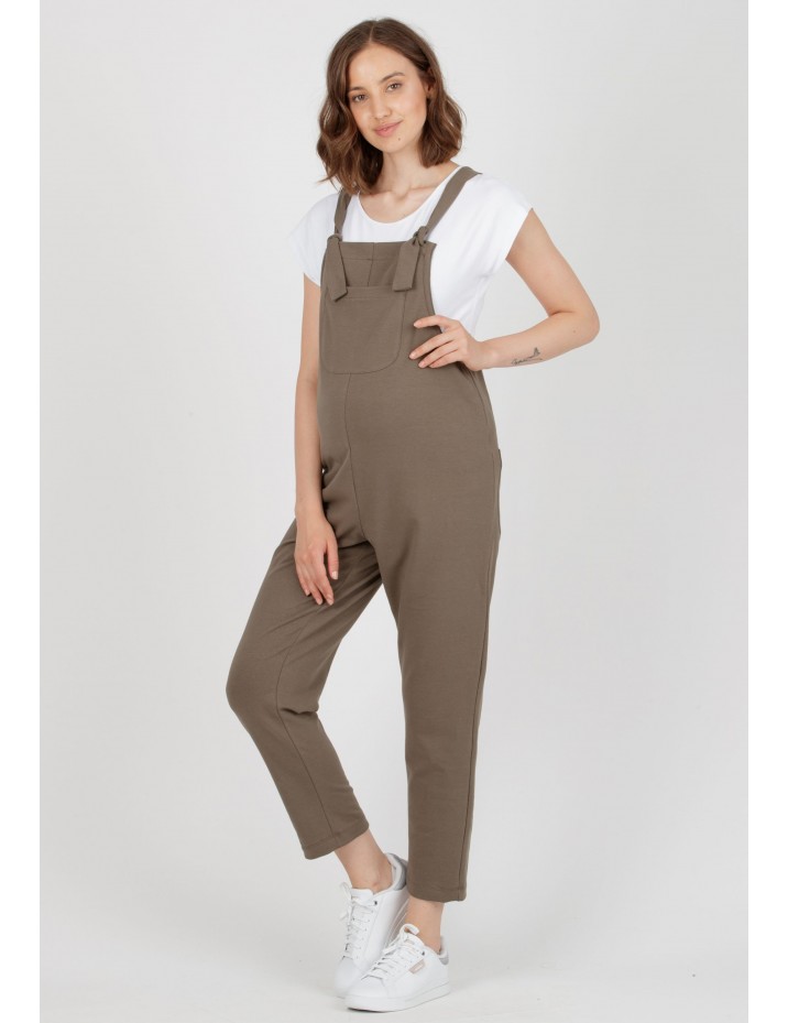 Peto Premamá Kaki y Lactancia Felpa