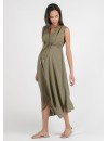 Vestido Midi Kaki Premamá y Lactancia Tencel