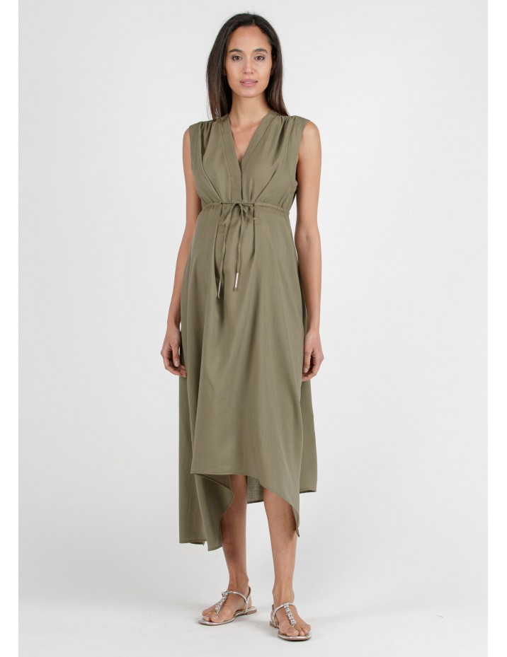 Vestido Midi Kaki Premamá y Lactancia Tencel