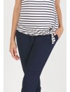 Pantalón Premamá Azul en Crepe Elástico