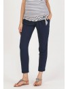 Pantalón Premamá Azul en Crepe Elástico