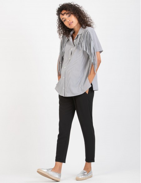 Pantalón Premamá Negro en Crepe Elástico