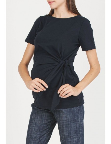 Camiseta Premamá Azul Nudo Lateral