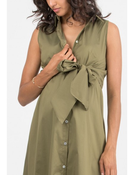 Vestido Midi Premamá y Lactancia Camisero