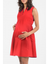 Vestido Premamá Rojo Cuello Camisero