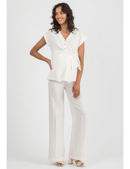 Pantalón Premamá Lino Ancho