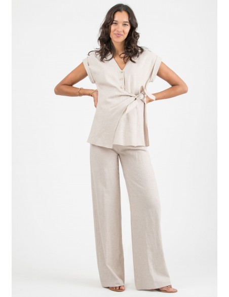 Pantalón Premamá Lino Ancho