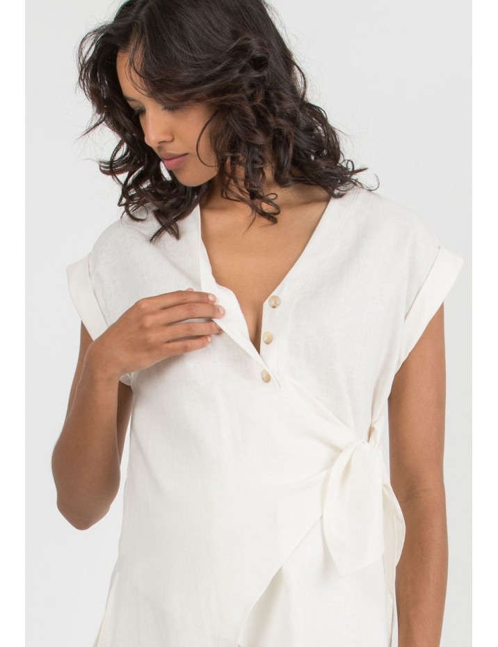 Blusa Premamá y Lactancia Lino