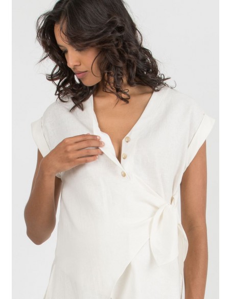 Blusa Premamá y Lactancia Lino