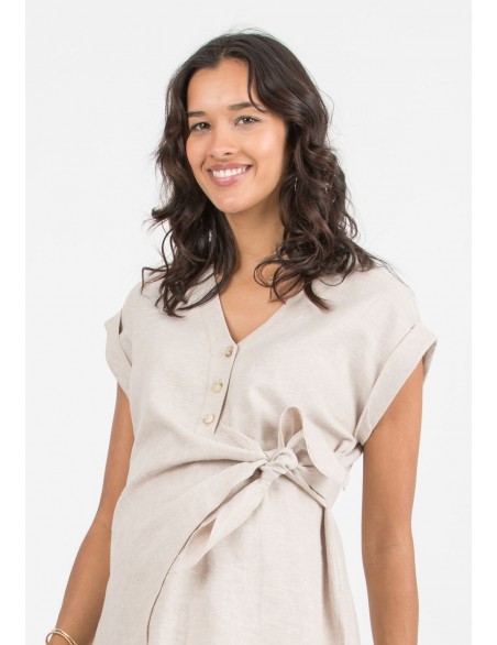 Blusa Premamá y Lactancia Lino