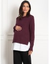 Jersey Premamá y Lactancia Camisero Vino