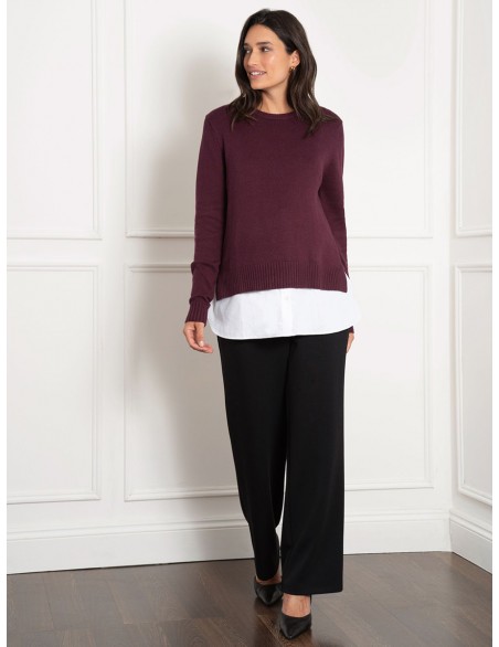 Jersey Premamá y Lactancia Camisero Vino