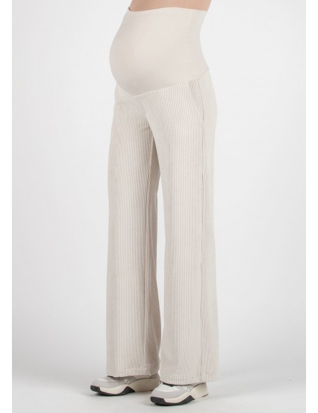 Pantalón Premamá Pana Crema Corte Ancho