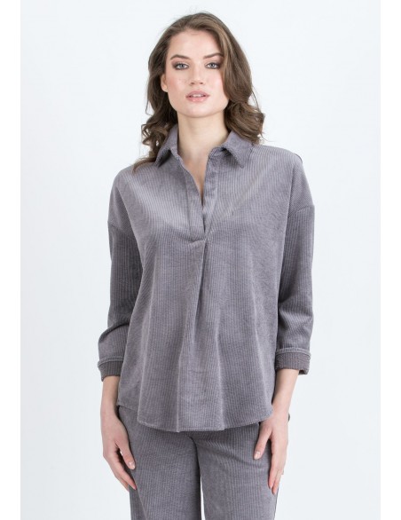 Camisa Premamá Pana Gris Over