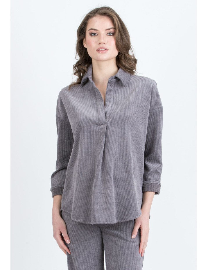 Camisa Premamá Pana Gris Oversize