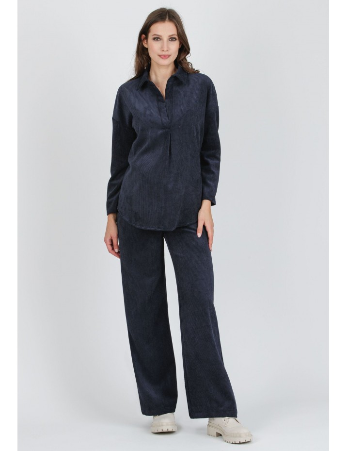 Camisa Premamá Pana Azul Oversize