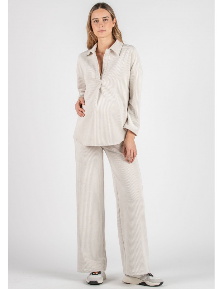 Camisa Premamá Pana Crema Oversize