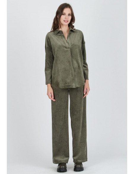 Camisa Premamá Pana Kaki Oversize