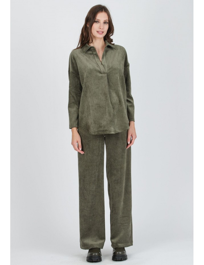 Camisa Premamá Pana Kaki Oversize