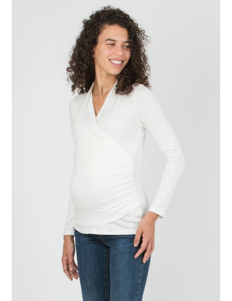 Camiseta Premamá y Lactancia Blanca Basic