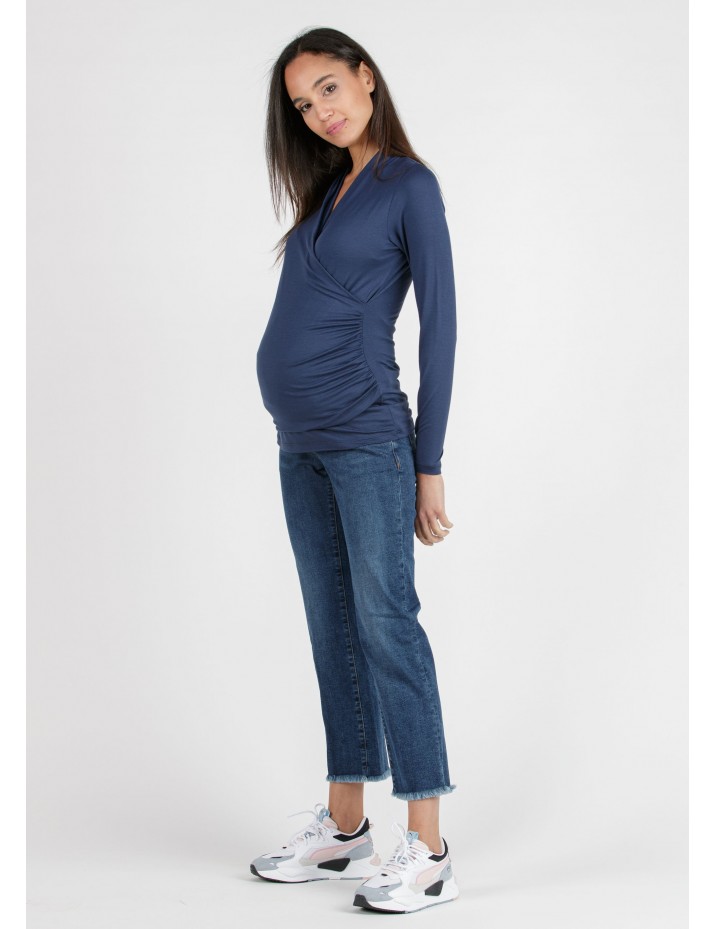Camiseta Premamá y Lactancia Azul Basic