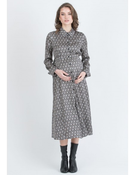 Vestido Premamá y Lactancia Camisero Estampado