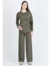 Blusa Premamá Milano Diagonal Nudo Kaki