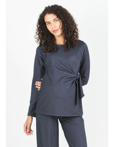Blusa Premamá Milano Diagonal Nudo