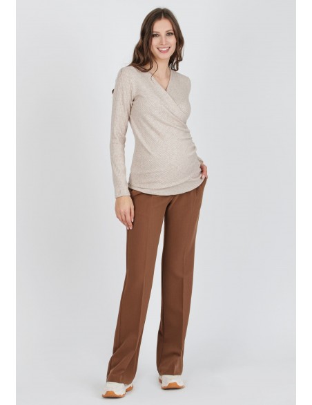 Jersey Premamá y Lactancia Canalé Cruz Beige