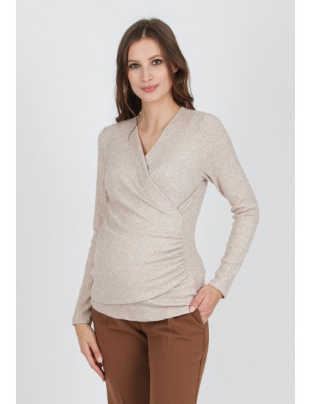 Jersey Premamá y Lactancia Canalé Cruz Beige