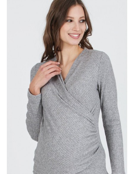 Jersey Premamá y Lactancia Canalé Cruz Gris