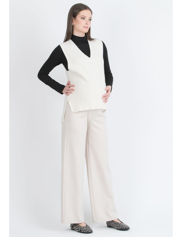 Pantalón Premamá Palazzo Rayas Crema