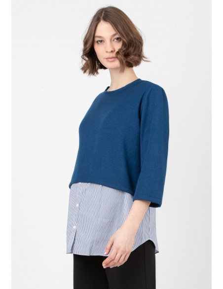 Jersey Combi Premamá y Lactancia Rayas Azul