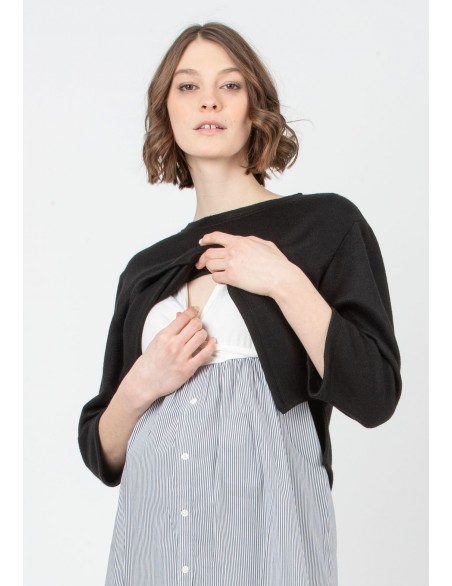Jersey Combi Premamá y Lactancia Rayas Negro