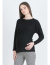 Jersey Premamá Botones Bufanda Negro
