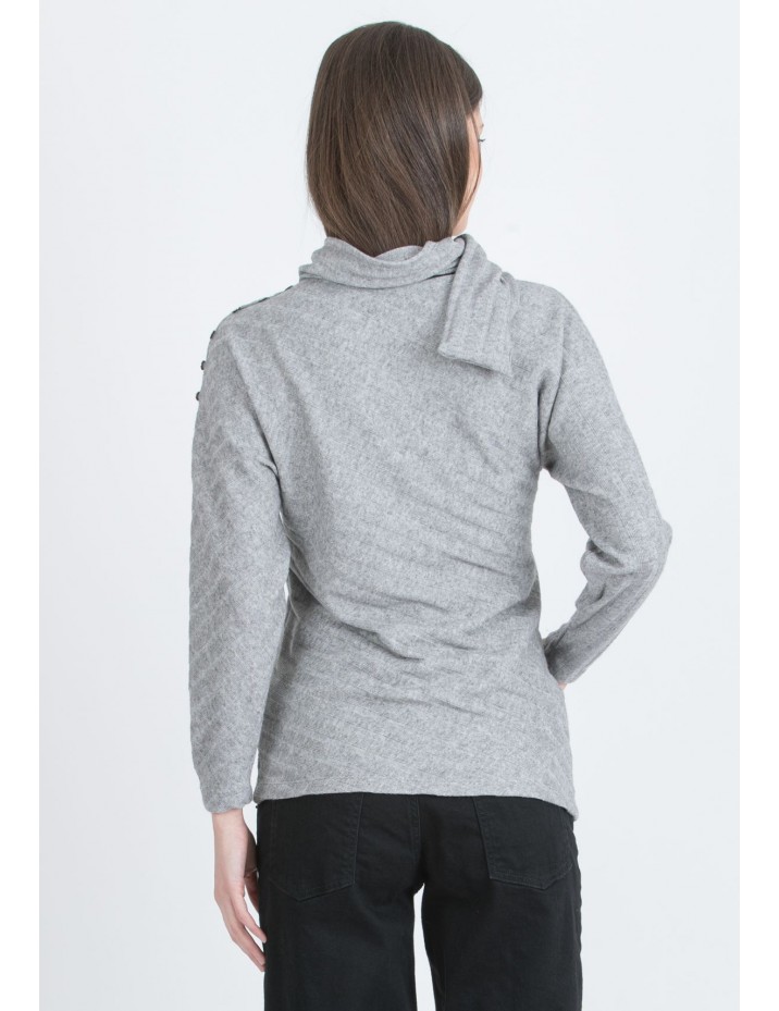 Jersey Premamá Botones Bufanda Gris