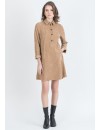Vestido Premamá y Lactancia Camisero Micropana Camel
