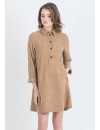 Vestido Premamá y Lactancia Camisero Micropana Camel