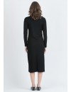 Vestido Midi Premamá y Lactancia Ribete Diagonal Negro