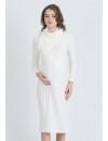 Vestido Midi Premamá y Lactancia Ribete Diagonal Blanco