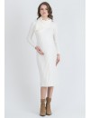Vestido Midi Premamá y Lactancia Ribete Diagonal Blanco