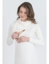 Vestido Midi Premamá y Lactancia Ribete Diagonal Blanco