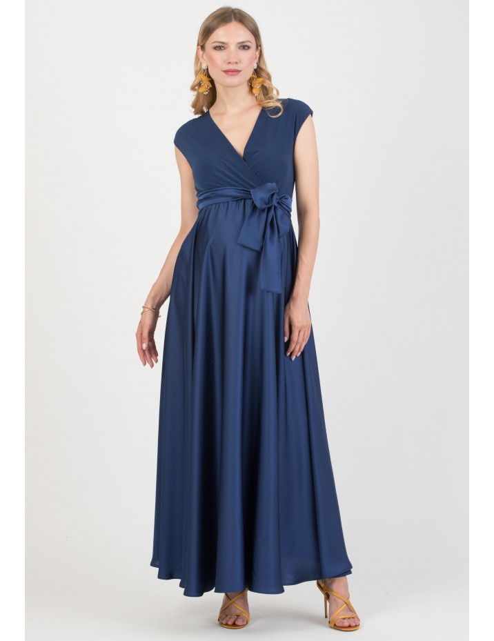 Vestido Largo Premamá y Lactancia Boda Azul