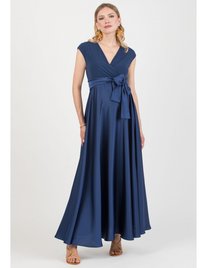 Vestido Largo Premamá y Lactancia Boda Azul