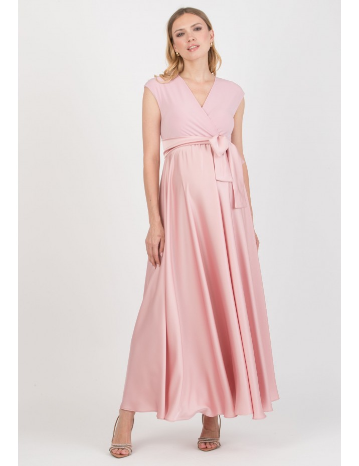 Vestido Largo Premamá y Lactancia Boda Rosa