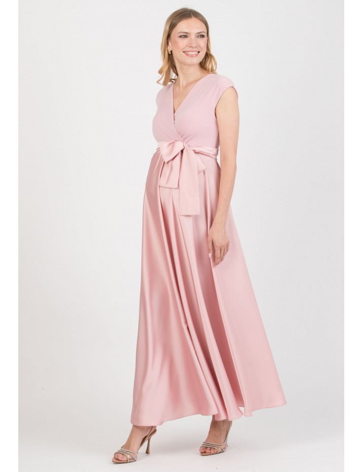 Vestido Largo Premamá y Lactancia Boda Rosa