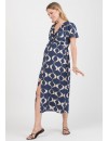 Vestido Premamá y Lactancia Midi Estampa Geométrica